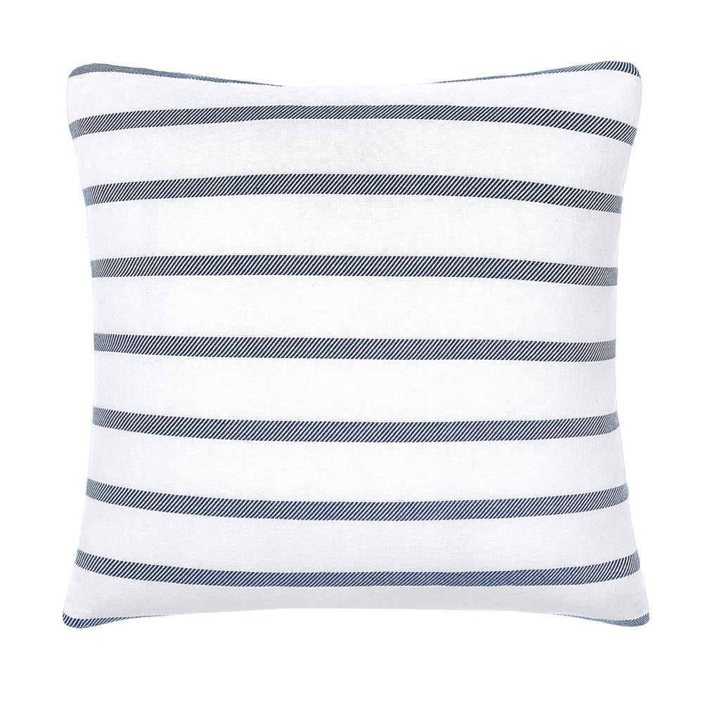 Gap Home Yarn Dyed Twill Stripe Decorative Square Throw Pillow White