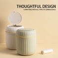 thumbnail image 4 of Desktop Small Trash Can Wastebasket with Press Type Lid for Vanity Dorm Countertop Modern Plastic Tiny Garbage Bin for office Home Living Room Study, Green 5x5x6 Inch, 4 of 8