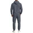 thumbnail image 6 of Hearthz Fleece Sweatsuits for Men 2 Piece Tracksuit Long Sleeve Drawstring Flannel Jogging Suit Hooded Set Athletic Sweatsuits Men 2 Piece Outfit Dark Gray XXL, 6 of 7