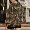 thumbnail image 3 of Uorisanigo Camo Deer Forest Womens Fall Hooded Sweatshirts Loose Fashion Pocket Drop Shoulder Sweatshirt Soft Polyester Oversized Tops Clothes Size XS, 3 of 7