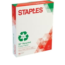 Staples 30% Recycled 8.5" x 11" Copy Paper 20 lbs 92 Brightness 500/RM 492071