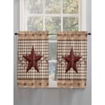 thumbnail image 5 of Texas Star Vintage Living Room Curtains 2 Panel, Brown Checkered Berry Farmhouse Cafe Window Treatment, Farmhouse Bedroom Bathroom Kitchen Curtains Drapes 104"x45", 5 of 6