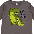 thumbnail image 4 of Inktastic I Love My Dad with Baby and Daddy Tyranasaurus Rex Boys or Girls Long Sleeve Toddler T-Shirt, 4 of 5