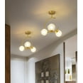thumbnail image 6 of ADISUN Modern Ceiling Light Gold Flush Mount Lights 3 Glass Lampshades Mid-Century Brass Semi Ceiling Lighting Fixture for Kitchen Island Dining Bedroom Entryway, 6 of 10
