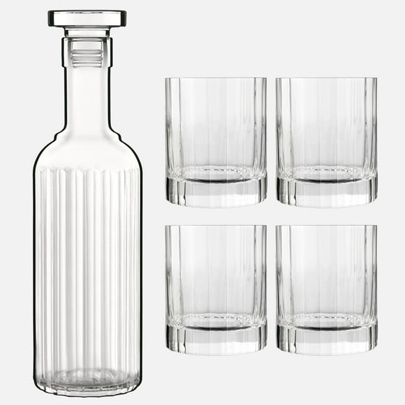 Linen Chest Bach 5-Piece Whisky Set by Bormioli Luigi