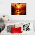 thumbnail image 5 of Nawypu -Black and Red Ocean Wall Art Beach Pictures Sea Sunset Wall Art Sunrise canvas prints photos Seascape poster painting Framed wall decor Living Room Decor Bathroom Accessories, 5 of 5