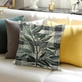 thumbnail image 3 of BANET  Leaves Throw Pillow Cushion Cover, Rustic Country Farmland Style Leaf Art and Tartan Plaid Checkered Print, Decorative Accent Double-Sided Printing 12x12in, 3 of 5