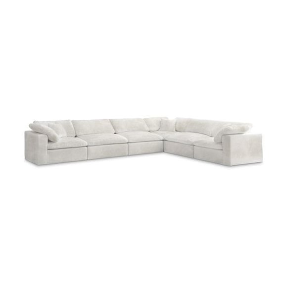 Meridian Furniture Cozy Cream Velvet Modular Sectional