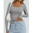 thumbnail image 4 of PRETTYGARDEN Womens Long Sleeve Tops Fall Clothes Scoop Neck Ribbed Knit Basic Tees Shirts Going Out Trendy Outfits, 4 of 7