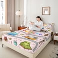 thumbnail image 3 of Erosebridal Happy Camping Queen Sheet Sets 4 Pieces For Kids Teens,Cartoon Car Bear Adventure Theme Bed Set For Boys Girls, 3 of 5