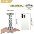thumbnail image 2 of Juego de 2 candelabros de metal plateado, candelabros para centros de mesa de bodas, adecuados para decoración con velas de 50 mm, ideales para eventos especiales de bodas, 2 of 5