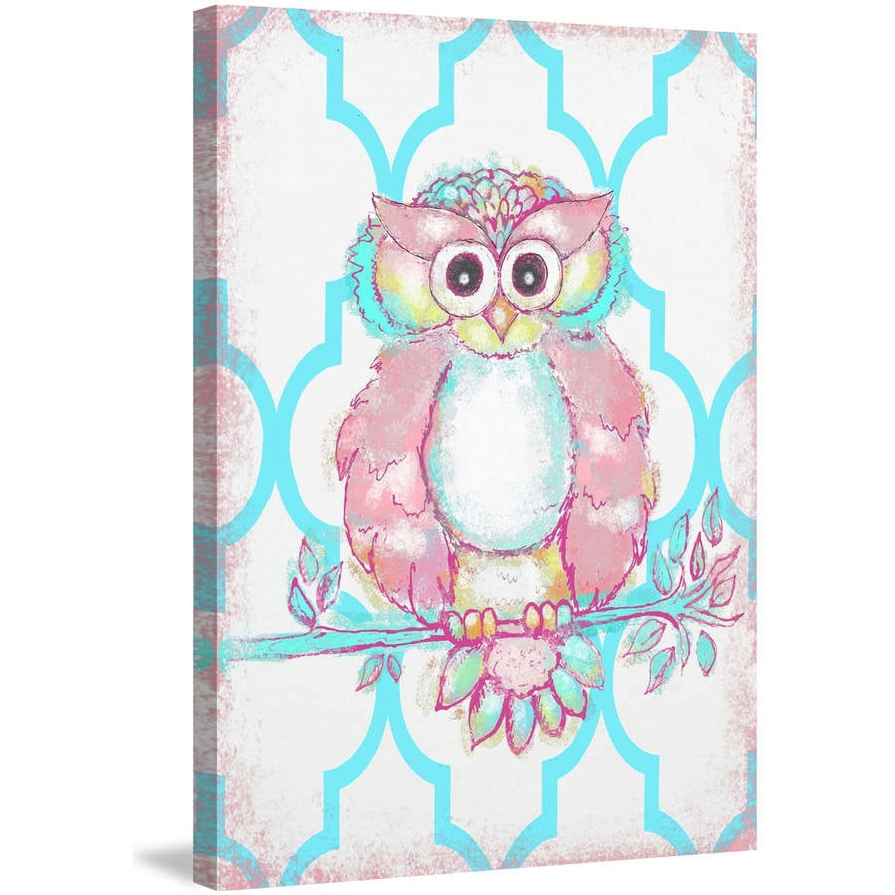 Marmont Hill "Modern Owl 2" by Reesa Qualia Painting Print on Wrapped Canvas
