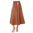 thumbnail image 1 of IROINNID Elastic Waist tail Skirts For Women Fashion Leather Skirt High Waist Skirt Solid Color Skirt, 1 of 8