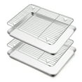 Walchoice Baking Sheet with Rack Set (2 Pans + 2 Racks), Stainless