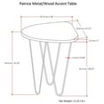 thumbnail image 5 of Allora Modern 18 inch Wide Metal and Wood Accent Side Table in Natural Gold, 5 of 5