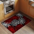 thumbnail image 3 of Red White 2'x3' Washable Rug, Abstract Black Chrysanthemum Flower Floral Non-Slip Soft Doormat Area Rugs for Entrance Bathroom Bedsides, Carpet for Kitchen Bedroom, Entryway Floor Mat, 3 of 9