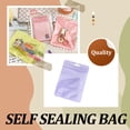 thumbnail image 3 of 100 Pcs Sacs Pochettes Emballage Macaron Bijoux Scellage Réutilisable Fermeture Éclair Rangement Bracelet Boucles d'Oreilles Mode Violet, 3 of 8
