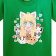 thumbnail image 4 of Inktastic Neko Anime Girl with Kittens Youth T-Shirt, 4 of 5