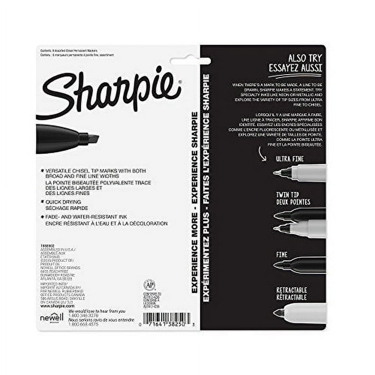 Sharpie Wide Chisel Tip Permanent Markers, Assorted Colors - 8/Set 