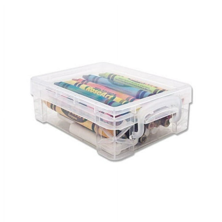Advantus Super Stacker Crayon Storage Box 4 45 x 3 15 x 1 35 Clear