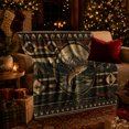 thumbnail image 3 of Printed Flannel Throw Blanket with Leaping Trout Surrounded By Rustic Fishing Equipment, 3 of 7