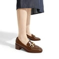 thumbnail image 5 of DREAM PAIRS Loafers with Heels for Women Leather Chunky Loafer Shoes Penny Casual, 5 of 5