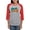 Heather/Red, variant on - Paws Ans Pep Women's Baseball T Shirt - Womens Baseball Tee
