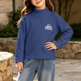 thumbnail image 6 of Nugftut Girls Thermal Tops Soft Lightweight Fleece Warm Thermal Tops Mock Neck Long Sleeve Pullover with Chest Graphic Print, 6 of 6