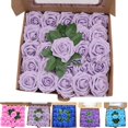thumbnail image 2 of Artificial Multi-Color Rose Head with stems DIY for living room and wedding decoration, 2 of 7