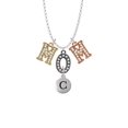 thumbnail image 2 of Delight Jewelry Silvertone Capital Letter - C - Pebble Disc - Multi-Colored Crystal Mom Charm Necklace, 2 of 5