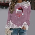 thumbnail image 2 of WEAIXIMIUNG Sweat-Shirt Décontracté de Noël pour Femmes Col Rond Manches Longues avec Imprimé Velours Double Face, 2 of 4