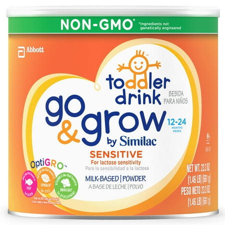Go & Grow by Similac Sensitive Non-GMO Milk Based Toddler Drink, For Lactose Sensitivity,24oz (Pack of 4)
