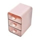 thumbnail image 2 of Armario de cajones organizador de sobremesa | Caja de plástico de 3 niveles para oficina, tocador, maquillaje, papelería | Blanco o Rosa | Compacto Multi-Tamaño | Diseño elegante y transparente, 2 of 6