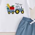 thumbnail image 3 of Nwiuh Toddler Baby Boy Girl Back To School Outfits First Day of Preschool T-Shirt Top Gingham Shorts Sets Kindergarten Outfit (White, 3-4 Years), 3 of 3