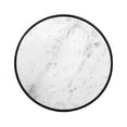 thumbnail image 3 of 23 Inch Side End Table- Modern Round White Natural Marble Top- Iron Frame, 3 of 5