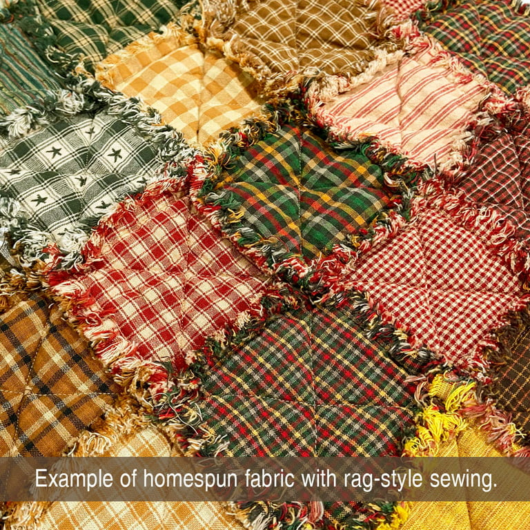 Hometown 3 Plaid Homespun Cotton Fabric by JCS - Sold by The Yard