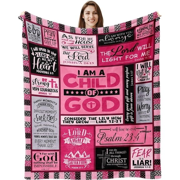 Christian Gifts for Women, Christian Blanket 60"X50", Religious Gifts for Women Friend, Inspirational Birthday Gifts, Catholic Spiritual Gifts for Women,Bible Gifts Baptism Gifts Throw Blanket