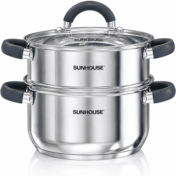 SUNHOUSE 3 QT Stainless Steel Steamer Pot for Cooking Vegetables