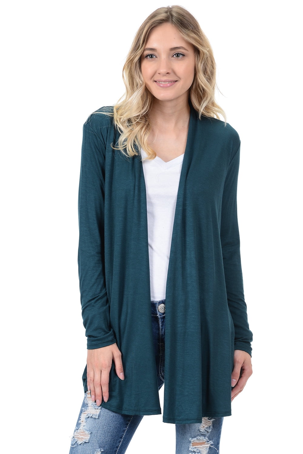 Pastel by Vivienne Women's Long Sleeve Jersey Cardigan HunterGreen