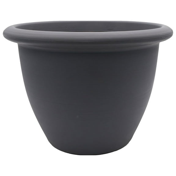 The HC Companies Sevilla Round Self-Watering Pot with Internal Disk, 16 Inch, Warm Gray