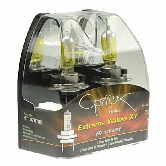 Hella Driving/Fog Light Bulb H71071072 Driving/Fog Light Bulb; Optilux; H8; Halogen; 35 Watt; Low/High Beam; Yellow; 12 Volt; Set of 2