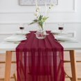 thumbnail image 4 of Chemin de Table en Chiffon Bordeaux 27x157 Pouces pour Décoration de Table de Mariage, 4 of 4