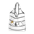 thumbnail image 3 of Bolsa de compras personalizada con paisaje de Van Gogh, Snoopy y Charlie Brown, para mujer, portátil, de gran capacidad, para comestibles, con diseño de cacahuetes, 3 of 5