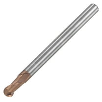 Uxcell 2mm Radius 4mm Shank 50mm Length HRC55 Carbide AlTiSin Coated Ball Nose End Mill