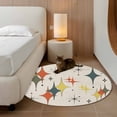 thumbnail image 2 of Round Rugs 3.3 Ft, Multi-Color Diamond Non Slip Area Rugs for Kitchen Bedroom Entryway, Modern Geometric Middle Century Beige Washable Carpet Runner Rug Floor Mats for Bedroom Home Decor, 2 of 8