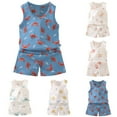 thumbnail image 3 of Baby Boy Outfits Toddler Kids Boys Unisex Summer Cotton Round Neck Printed Short Sleeved Training 3 6 12 18 24 Months 3T T-Shirt Pocket Pants Set Clothes Playwear 2-Piece, 3 of 3