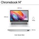 thumbnail image 5 of HP Chromebook 14a-nf0002tg Laptop de 14 pulgadas HD 250-nits Procesador Intel N100 Intel UHD Graphics 4 núcleos 4 GB LPDDR5 RAM 64GB eMMC ChromeOS cámara web 720p USB tipo C Carga rápida, Glacier, 5 of 5