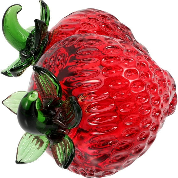FUEENIRVA Strawberry Decor Centerpieces Crystal Strawberry Figurine Red 2Pcs Tabletop Ornament