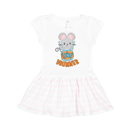 

Inktastic Tiny Drummer Cute Mouse with Orange Drum Gift Toddler Girl Dress