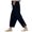 Navy, variant on Lenpel Girls' Summer Pants Loose Elastic Waist Drawstring Side Split Wide Leg Pants Lightweight Casual Trousers with Pockets